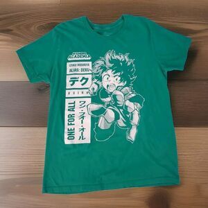 My Hero Academia T-Shirt Medium DEKU Izuku Midoriya One For All Green